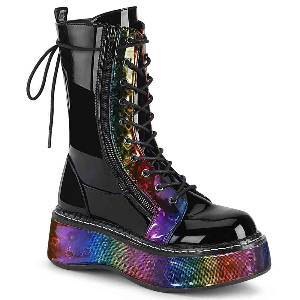 DemoniaCult - EMILY-350 Stiefel - Schwarz/Regenbogen